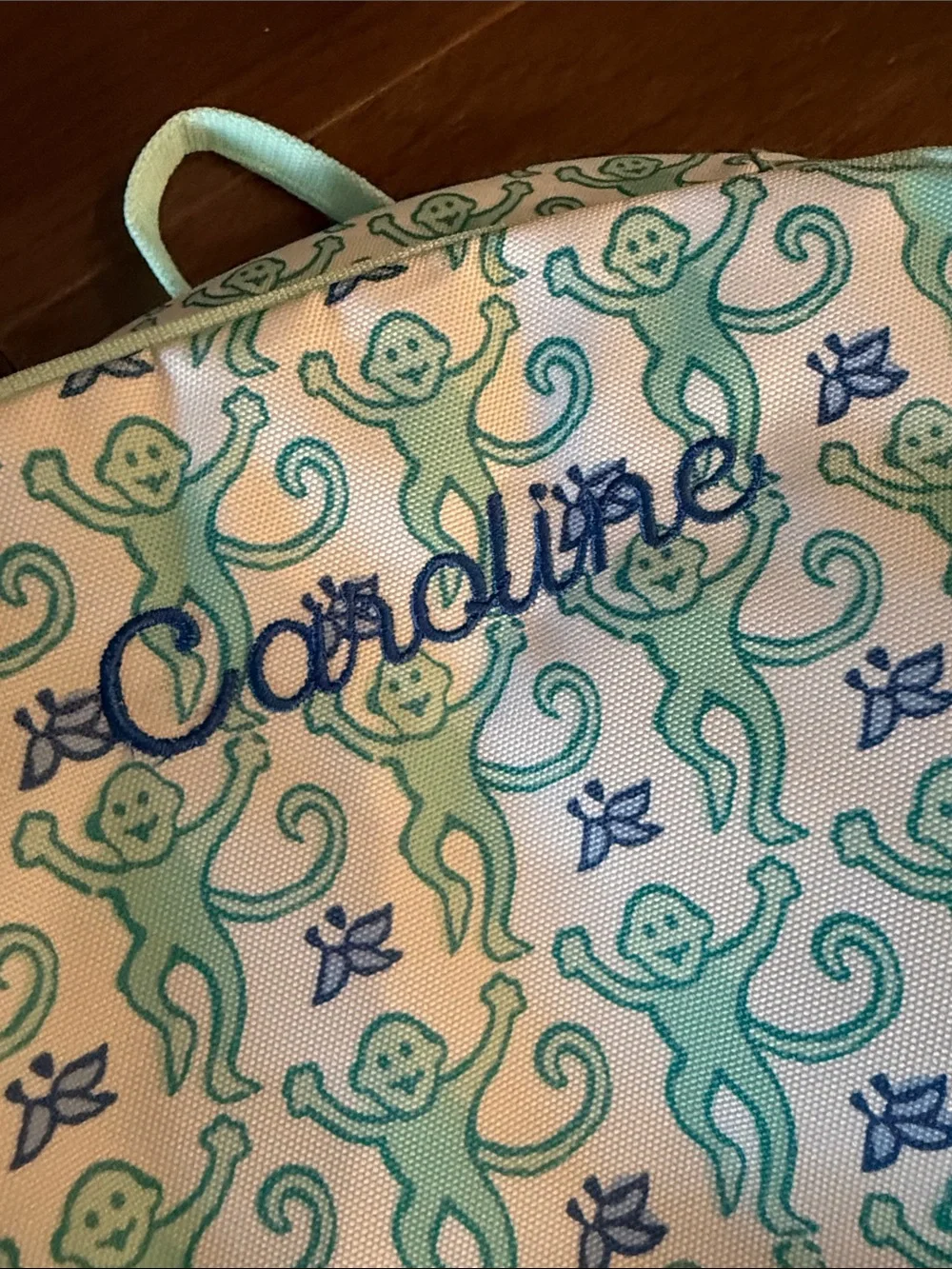 Roller Rabbit Mint Colby Monkey Kids Backpack - Caroline